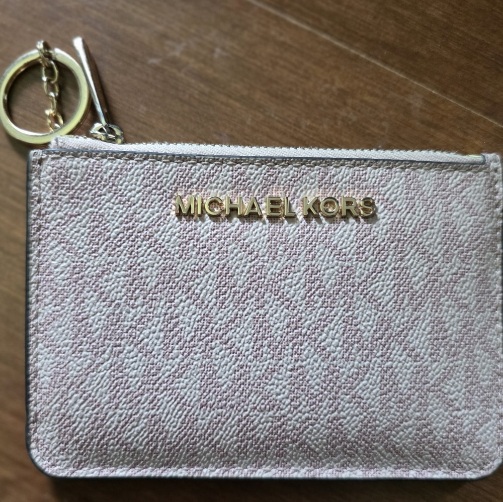 Michael Kors Blush Card Holder with Gold Details